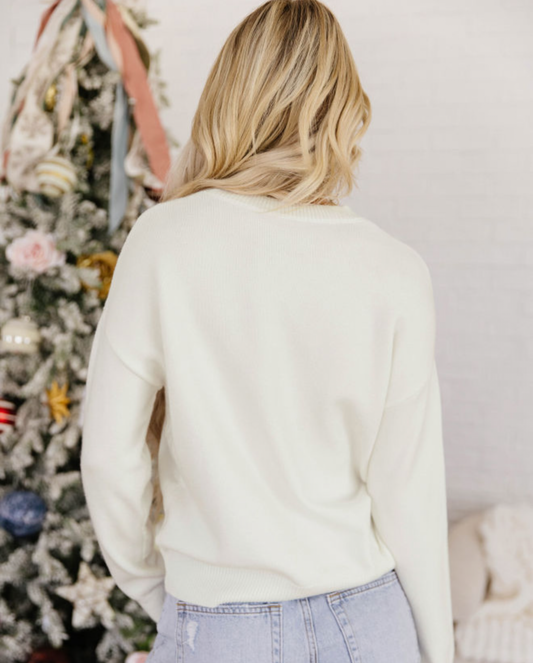 White Christmas Tree Sweater