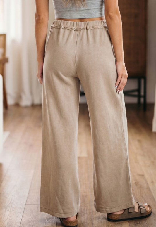 Smoke Gray Wide Leg Pants