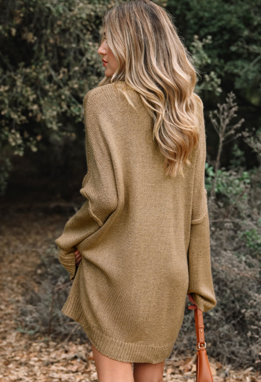 Khaki Sweater Dress