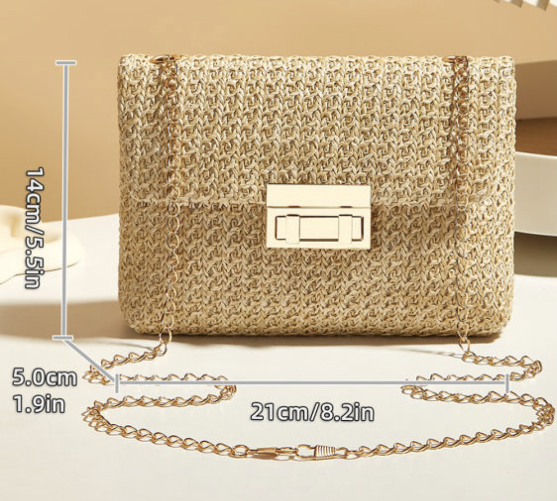 Camel Woven Strap Purse