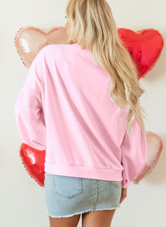 Light Pink Embroidered Now Sweatshirt