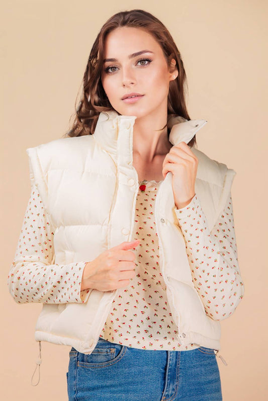 Mock Neck Casual Puffer Vest