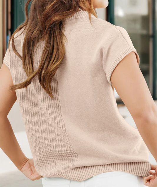 KnitPatch Pocket Short Sleeve Sweater