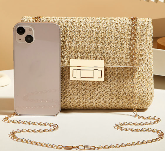 Camel Woven Strap Purse