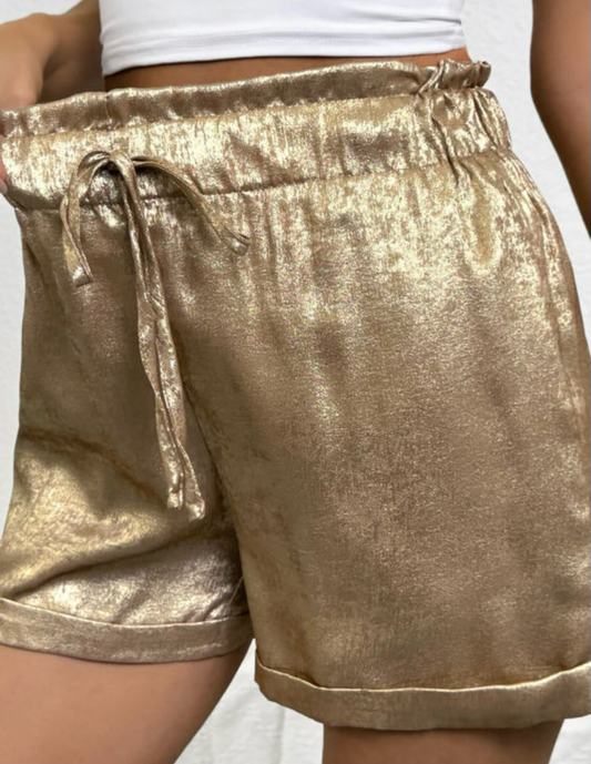 Gold Metallic Shorts