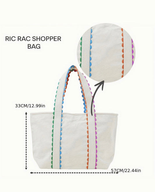 White colorful canvas bag