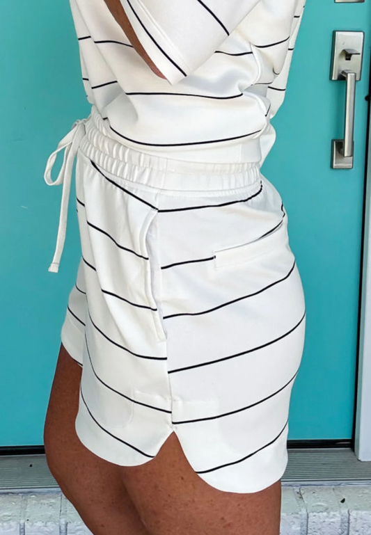 White Stripe Short Set