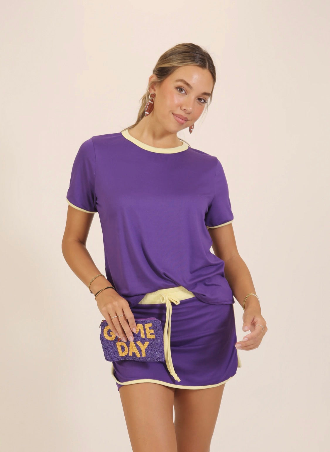 Purple & Gold Skort Set