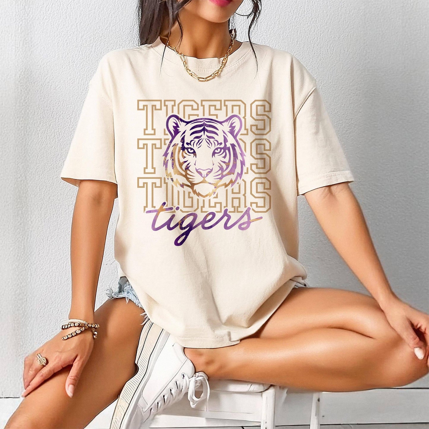 LSU Tiger Head Game Day Shirt - Purple and Gold