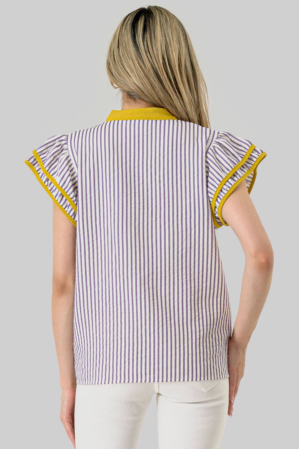 LSU Seersucker Stripe Game Day Top