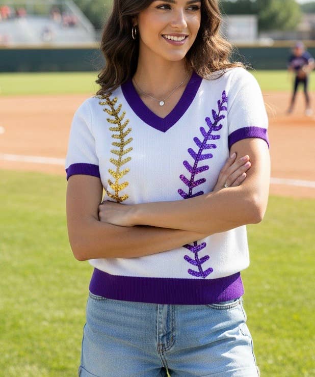 Baseball Louisiana TigersSequin Top