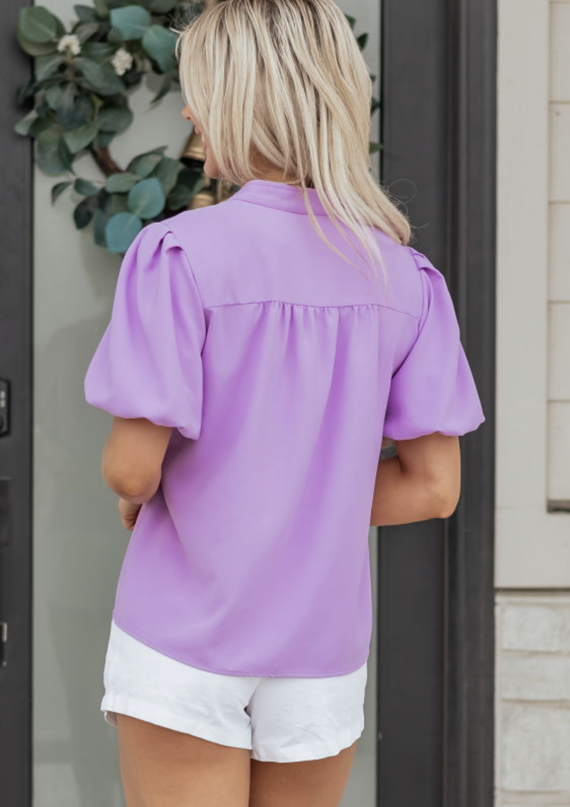 Orchid Puff Sleeve Summer Blouse
