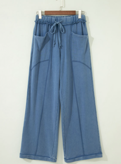 Blue Wide Leg Pants (Preorder)