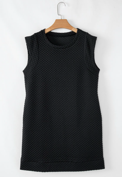 Black Textured Mini Dress