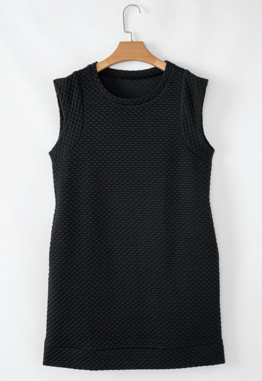 Black Textured Mini Dress