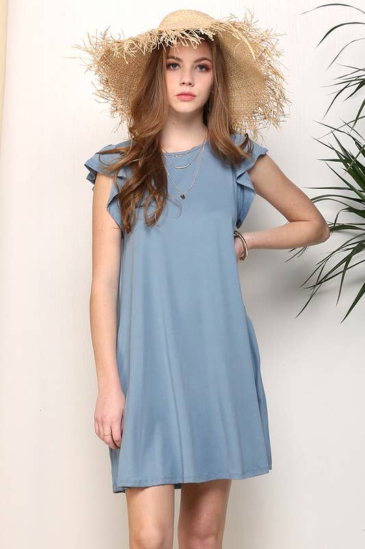 Ruffled Dress With Pockets