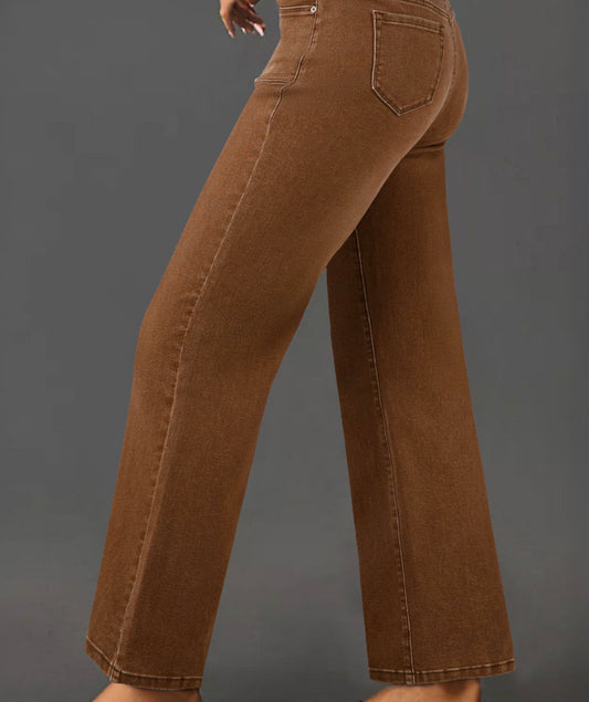 Brown Straight Leg Jeans