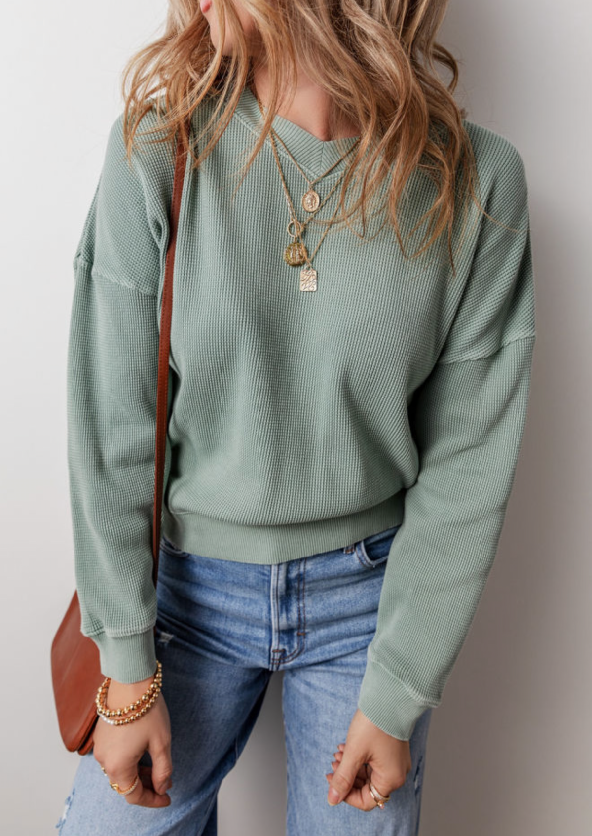 Waffle Knit Top