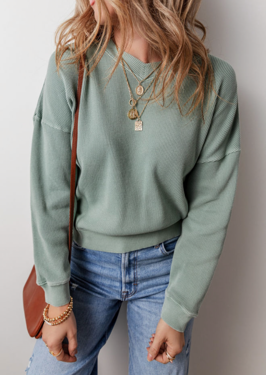 Waffle Knit Top