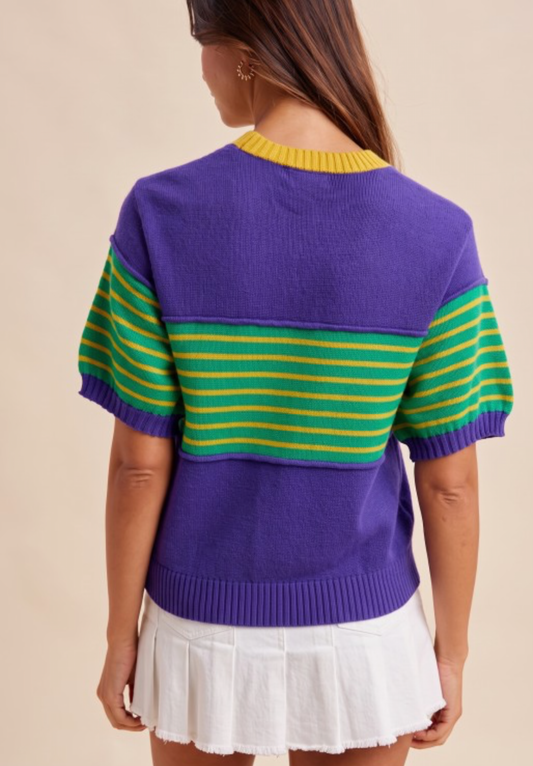 MG Color-block S/S Knit Top