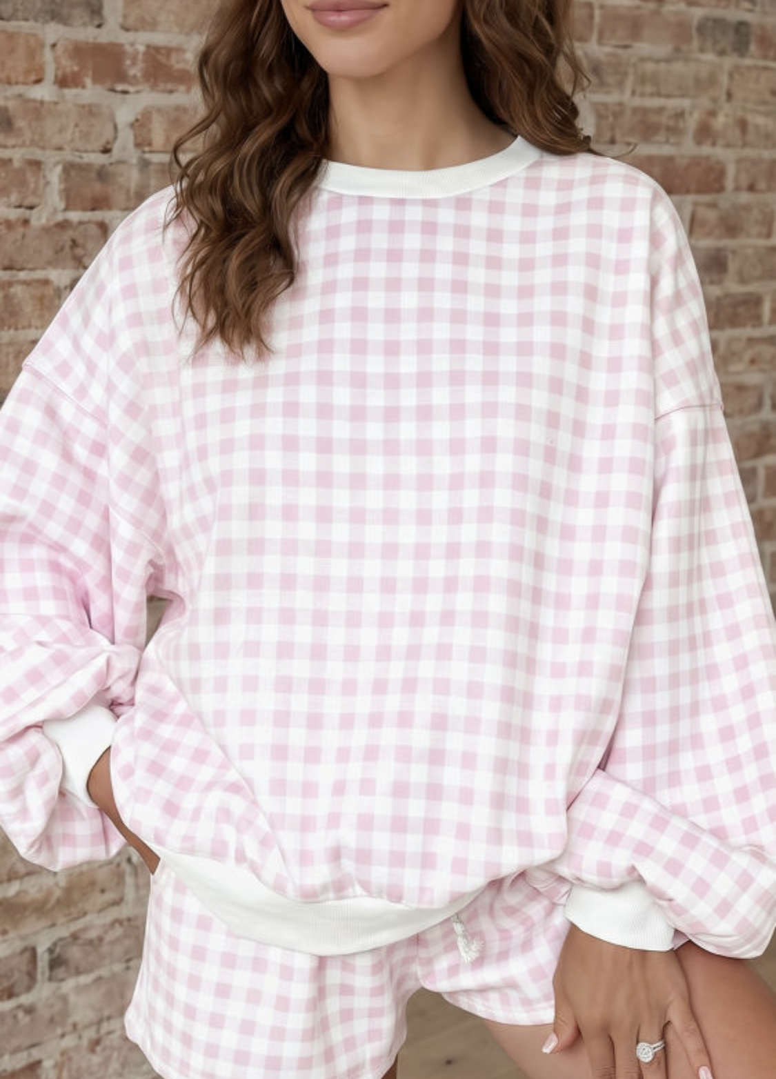 Pink Plaid Short Set