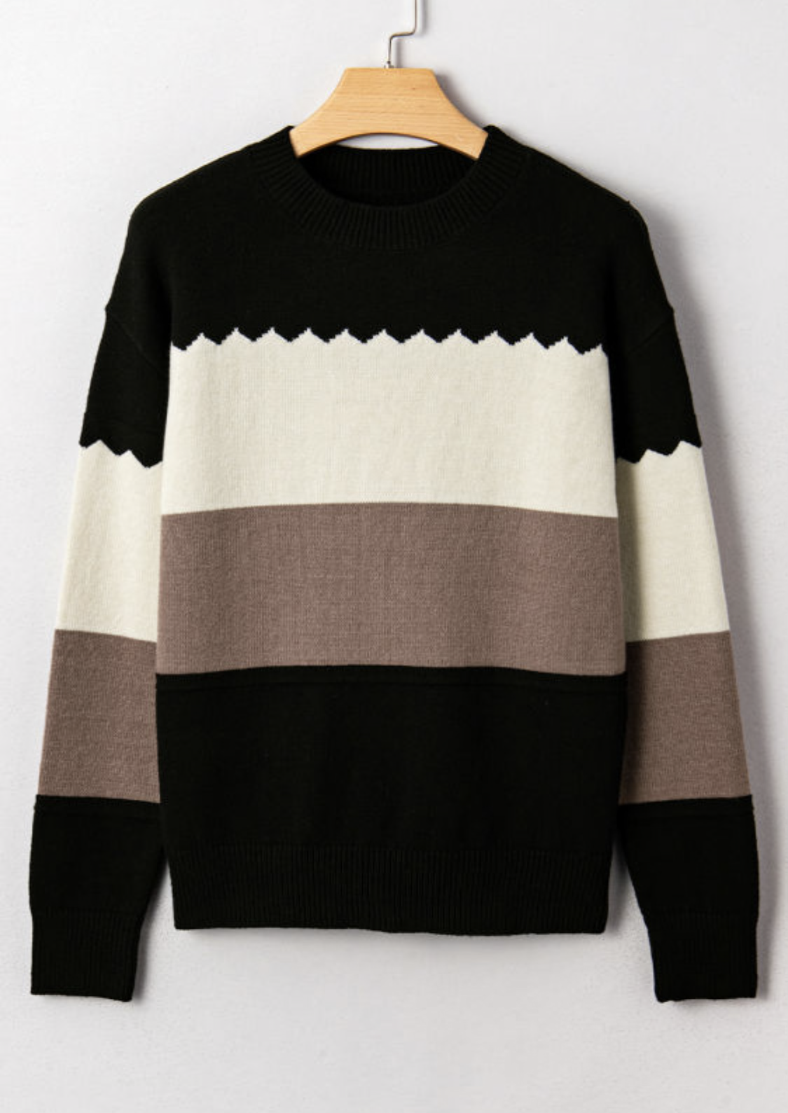 Black Color Block Sweater