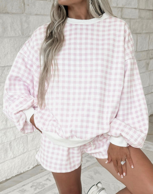 Pink Plaid Short Set