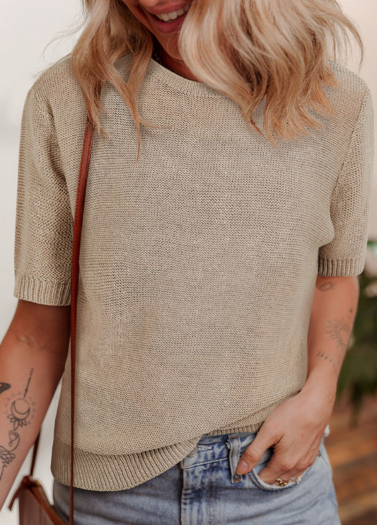 Tan Knit Top