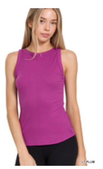 Zenana Light Plum Crew Tank