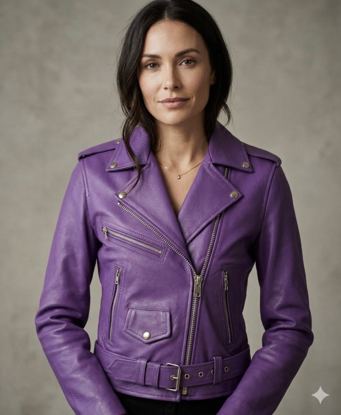 Purple leather jacket