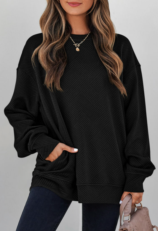 Long Sleeve Textured Pullover