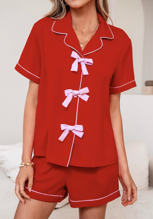 Red Bow PJ Set