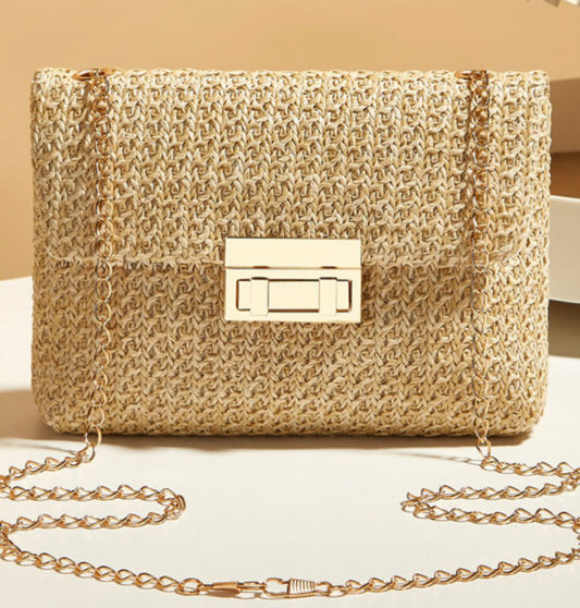 Camel Woven Strap Purse