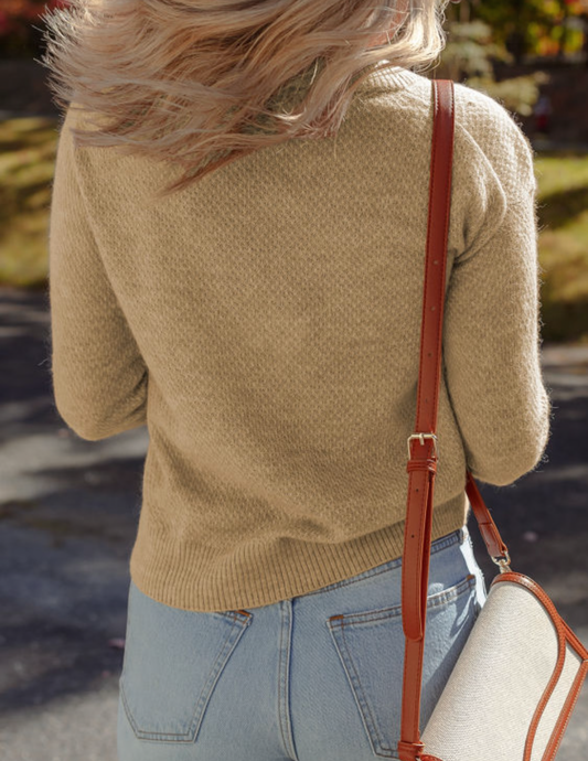 Brushed Knit Casual Fitted Sweater