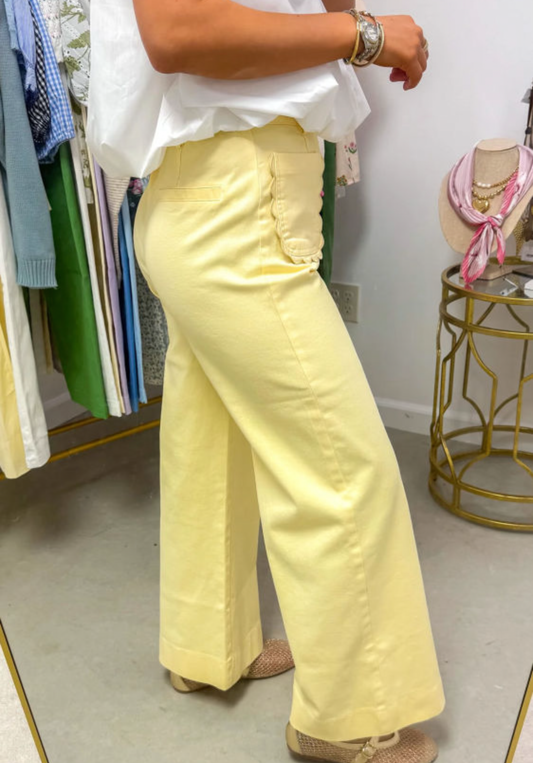 Yellow Scalloped Patch Jeans
