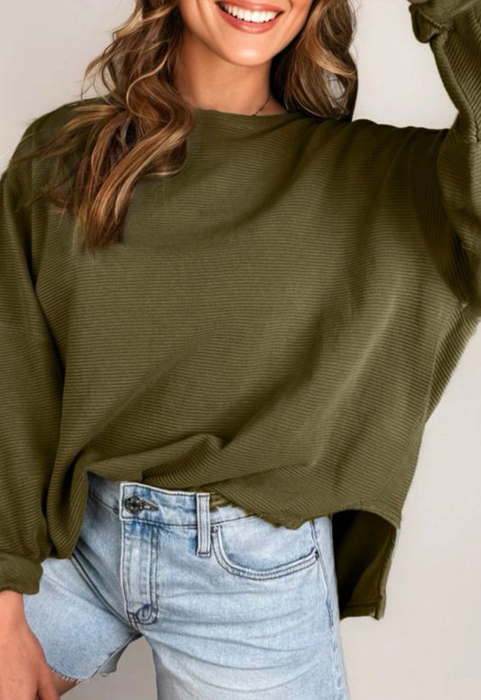 Olive Loose Fit Top