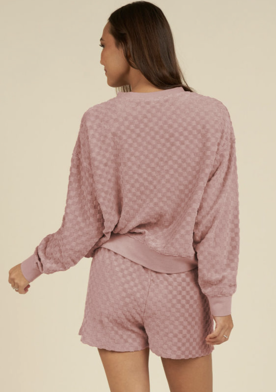 Blossom Checkered Textured Short Set