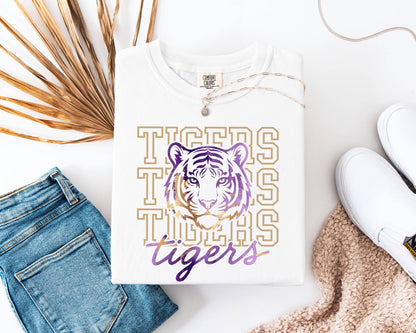 LSU Tiger Head Game Day Shirt - Purple and Gold
