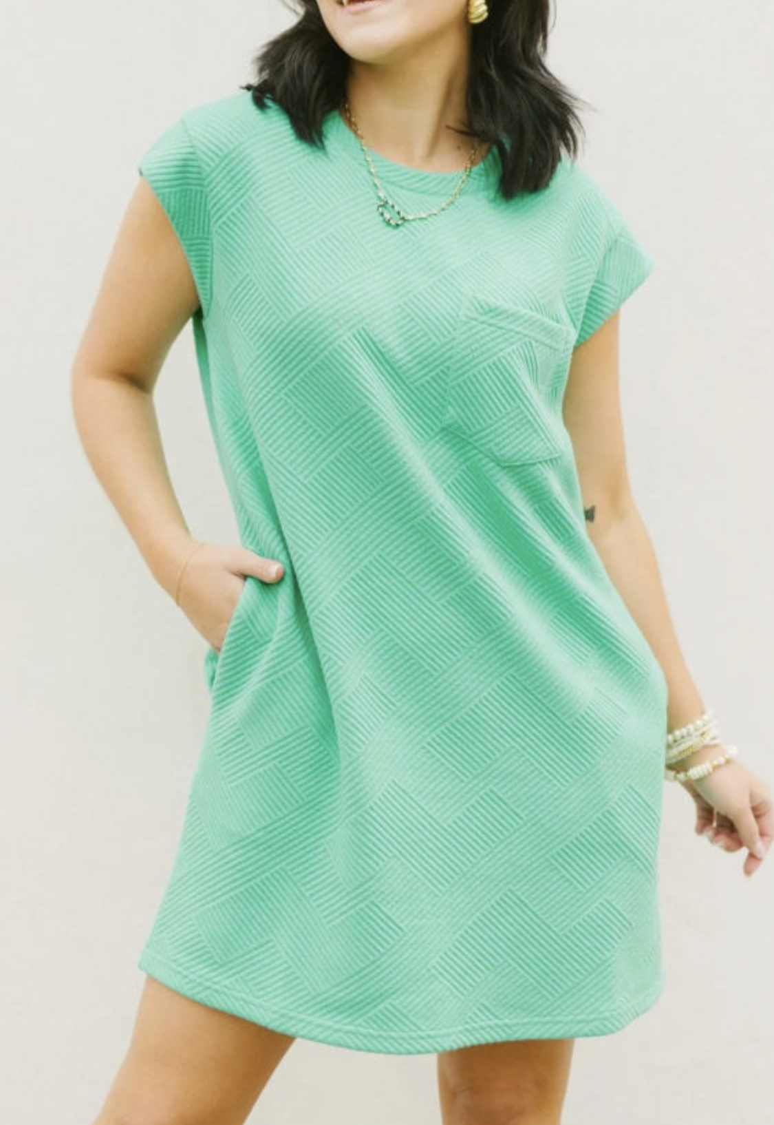 Mint Green Textured Dress