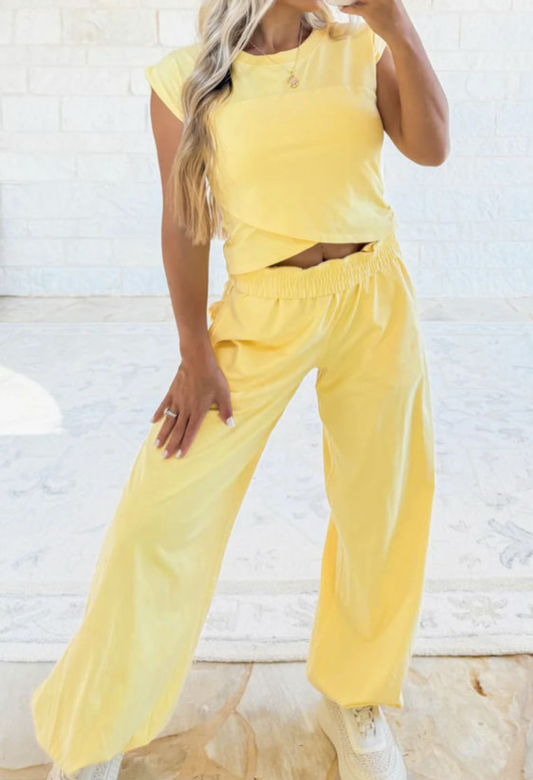 Yellow Tank and Jogger Set