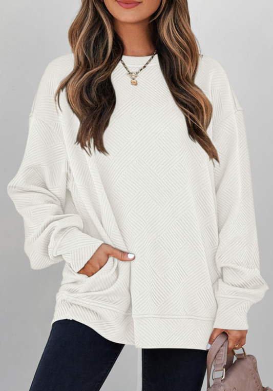 Long Sleeve Textured Pullover