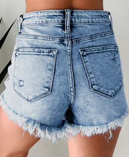 Acid Wash Denim Shorts