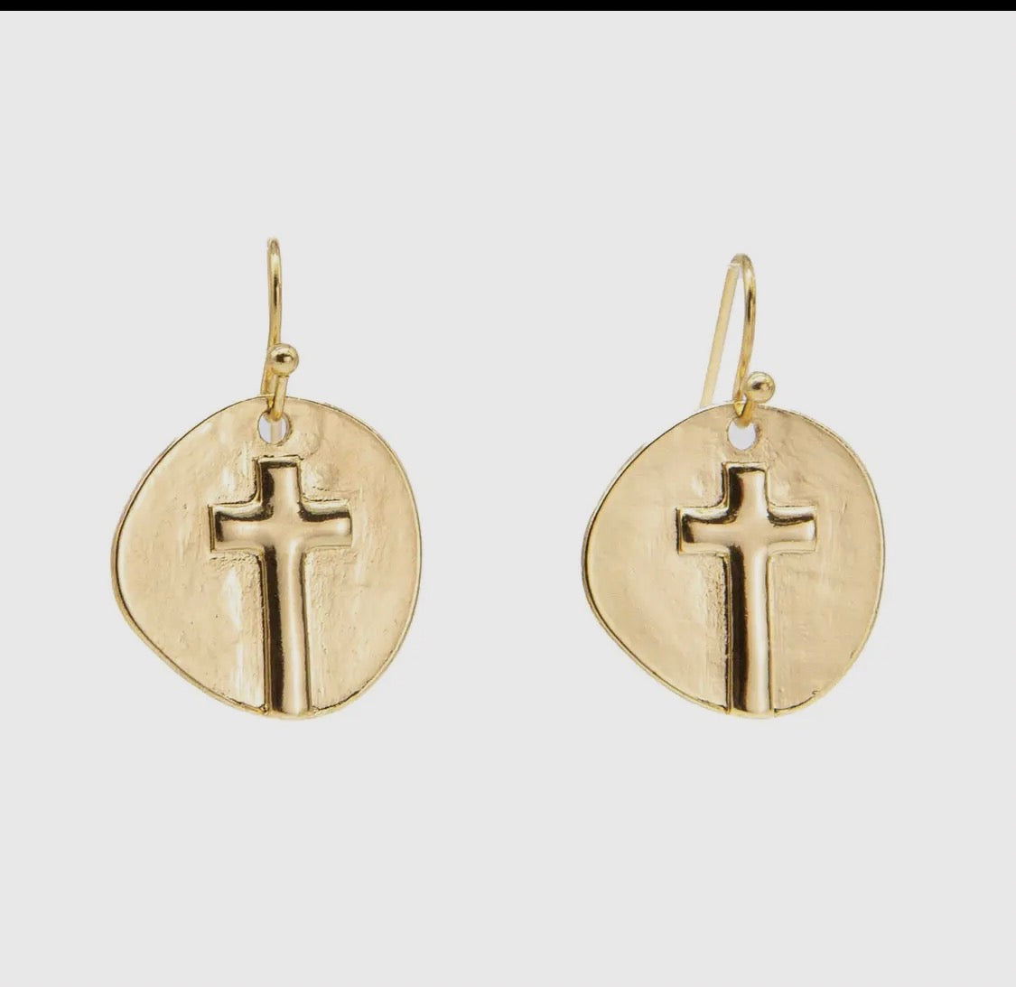 Cross Earrings  Gold
