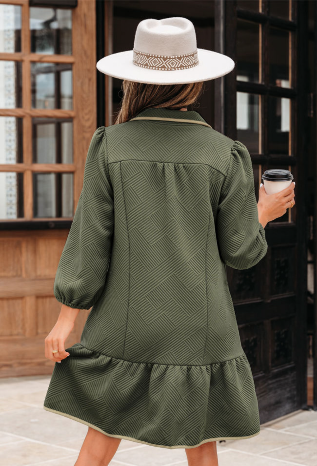 Olive quarter zip dress