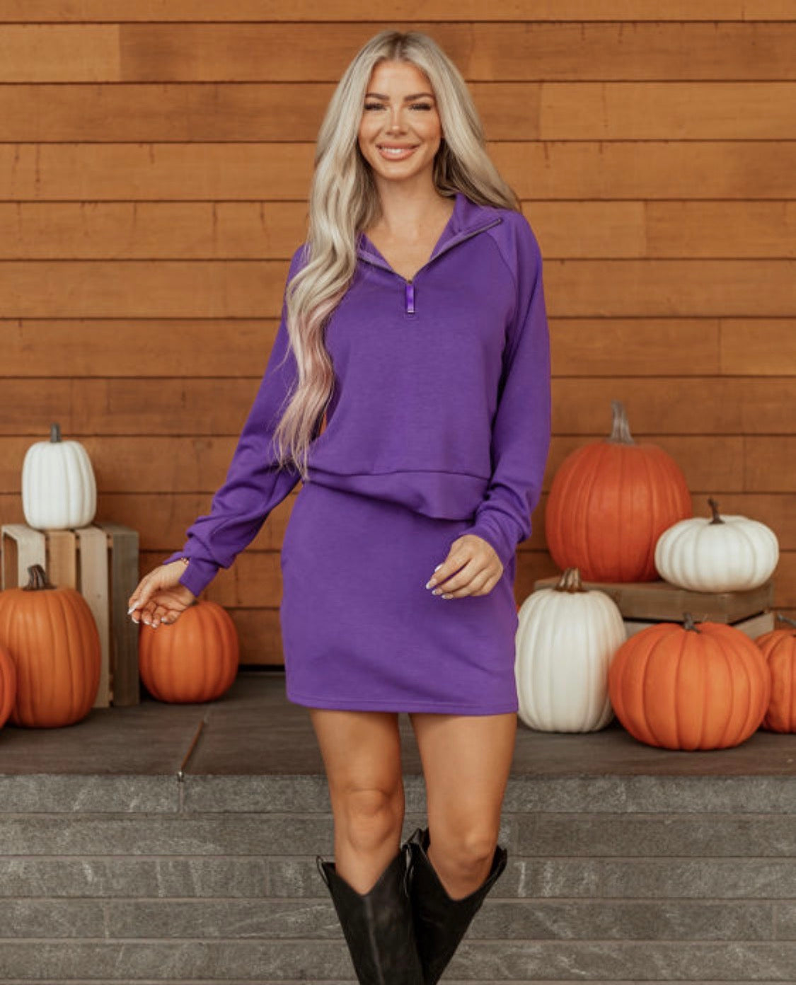 Purple Zip Skort Set