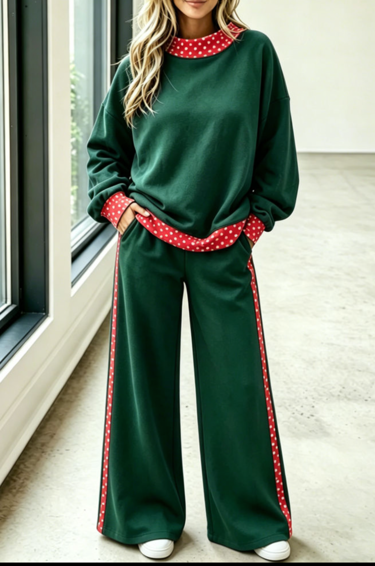 Green Polka Dot Pant Set