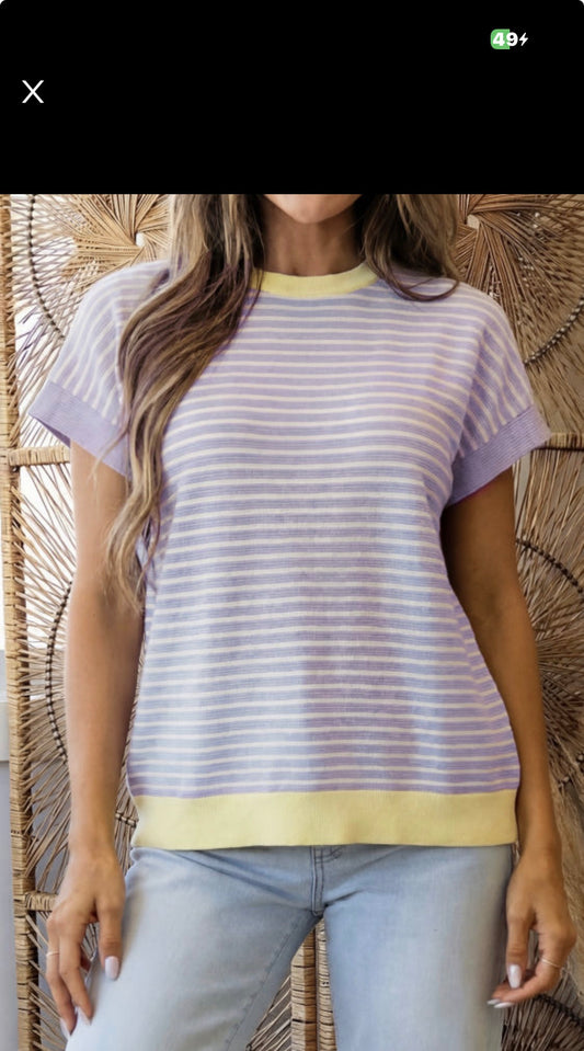 Yellow & Purple Stripe Top