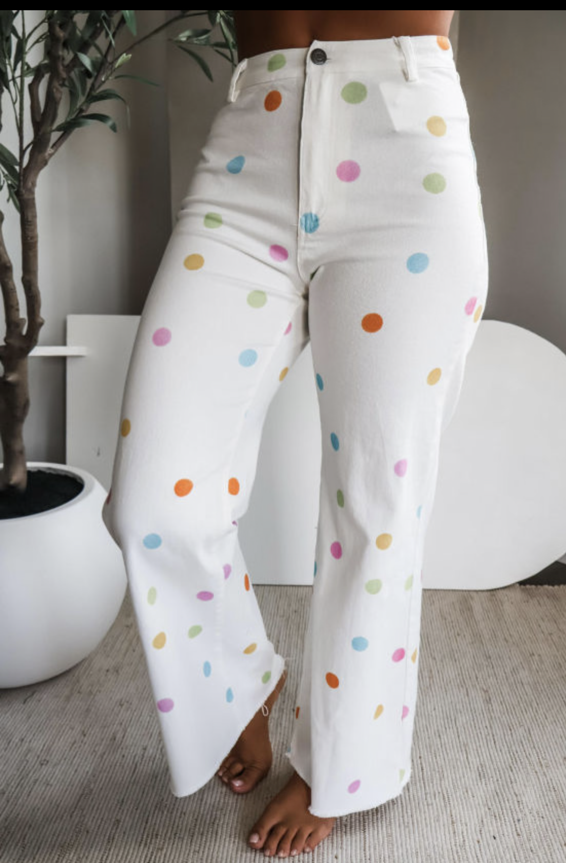 White Polka Dot Jeans