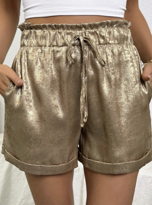 Gold Metallic Shorts