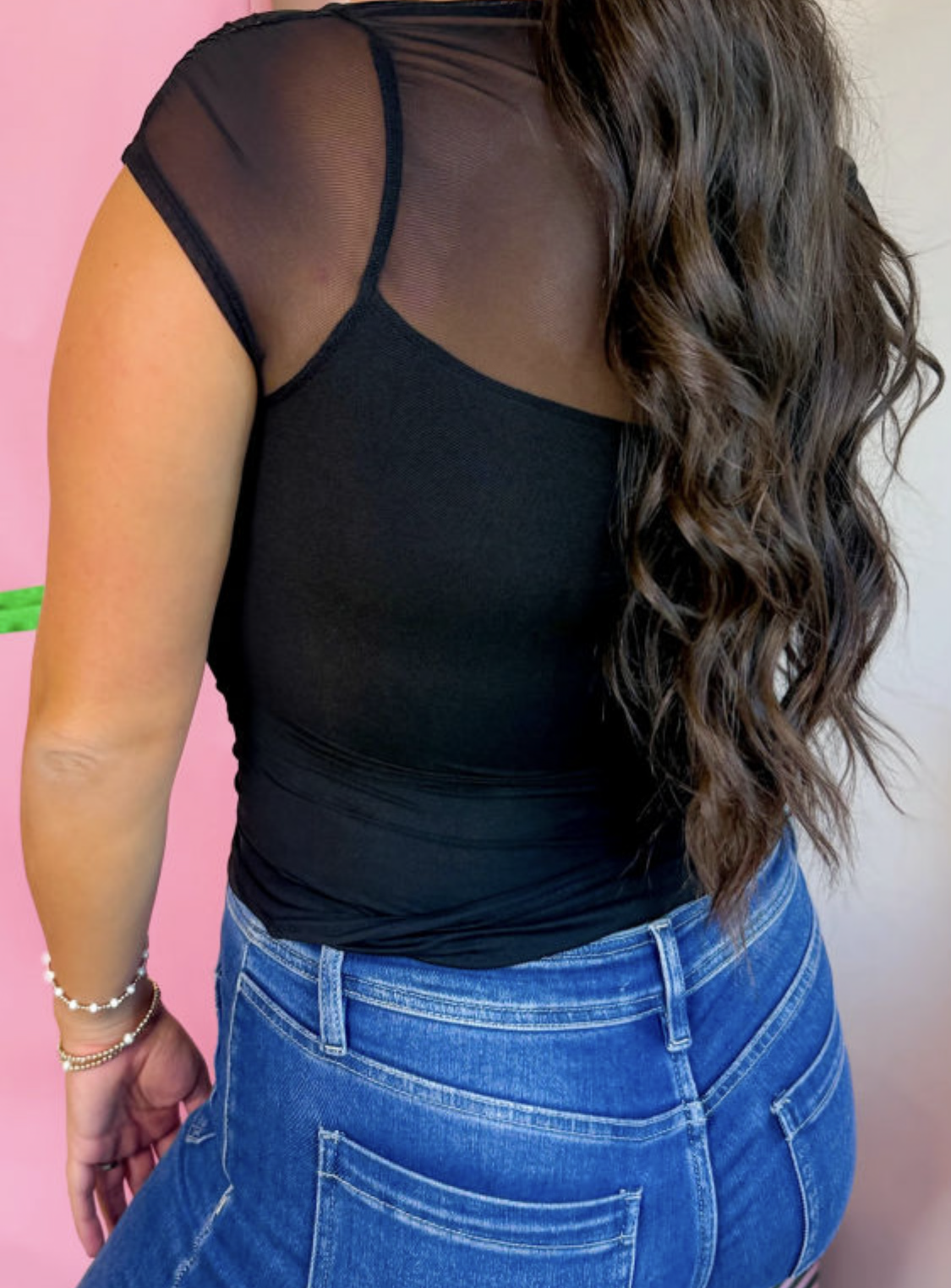 Black Sheer Mesh Top